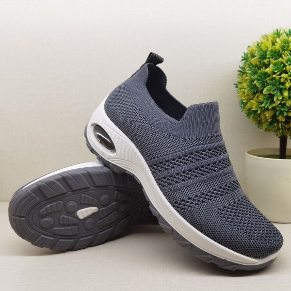 Women Comfortable Mesh Round Toe Walking Casual Non-Slip Running Fashion Sports Shoes 