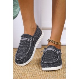 Gray Plain Patchwork Round Toe Chic Strappy Slip-on Shoes